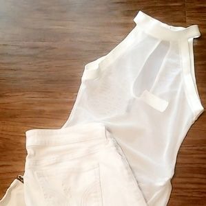 blanc noir Tops - White sheer bodysuit blanc noir Tops - White sheer bodysuit